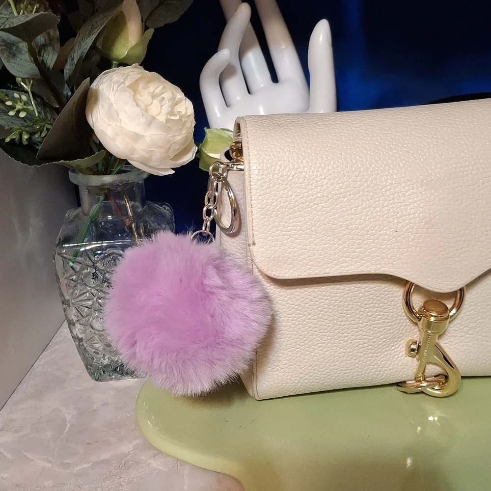 Pom Pom Keychain Bag Charm Handmade By Me Pick A Color 3